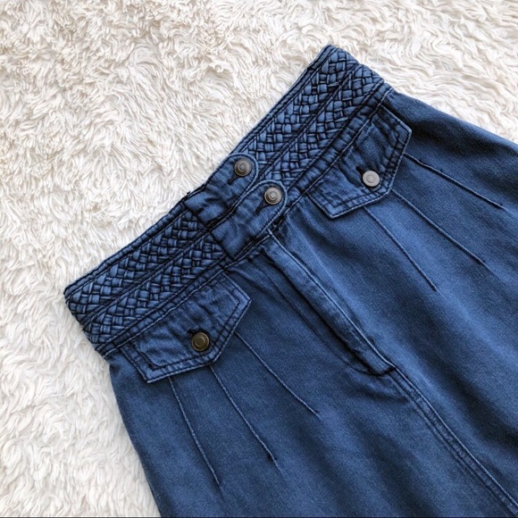 Free People Dresses & Skirts - 🚨 FREE PEOPLE Braided High Rise Denim Skirt ✨FIRM